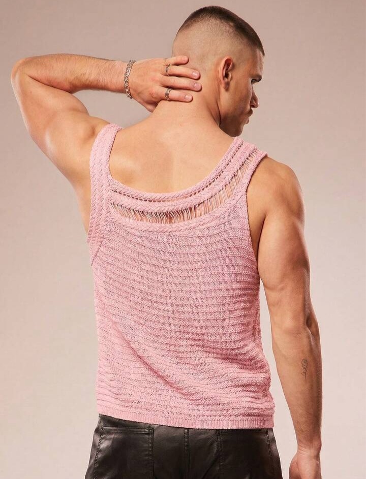 Men's Solid Color Sleeveless Knit Casual Summer Tank Top